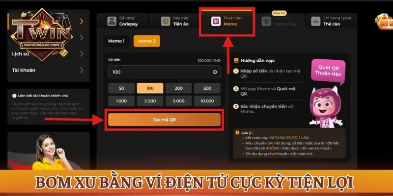 Bơm xu bằng ví điện tử cực kỳ tiện lợi